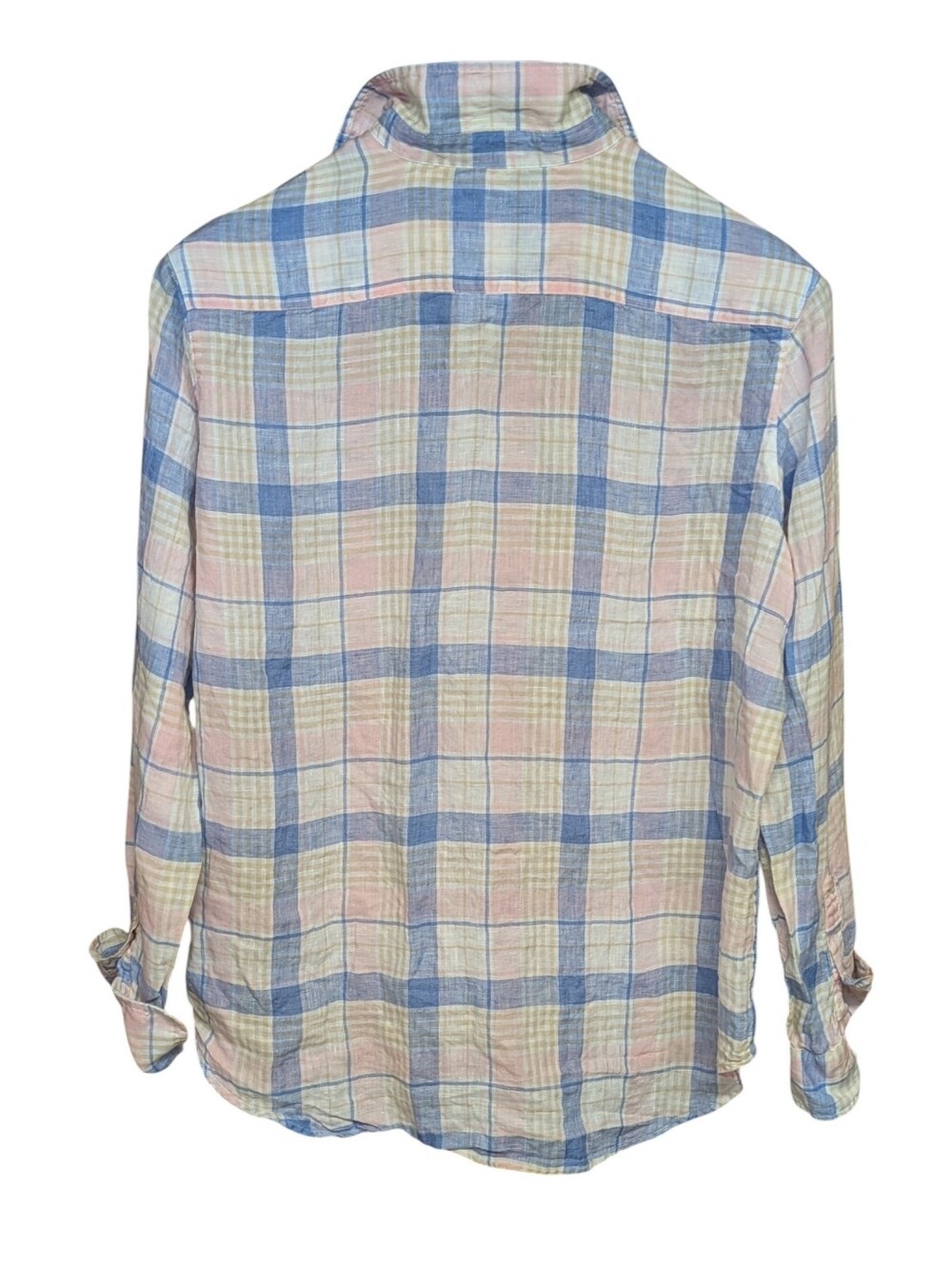 Frank & Eileen "Eileen" Long Sleeve Pastel Linen Relaxed Button Shirt Size Small - Picture 2 of 12